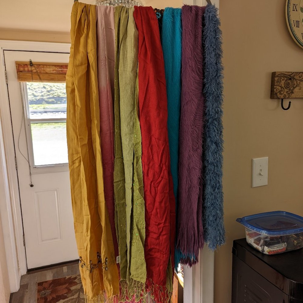 8 SCARVES SCARF LOT BOHO BALI